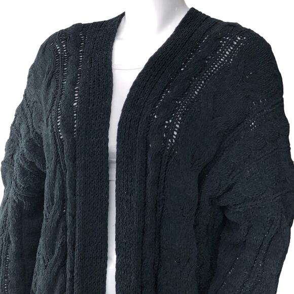 Loyd/Ford Womens Size M Sweater Chunky Knit Black Pure Rayon Sequins Pockets - Picture 2 of 16